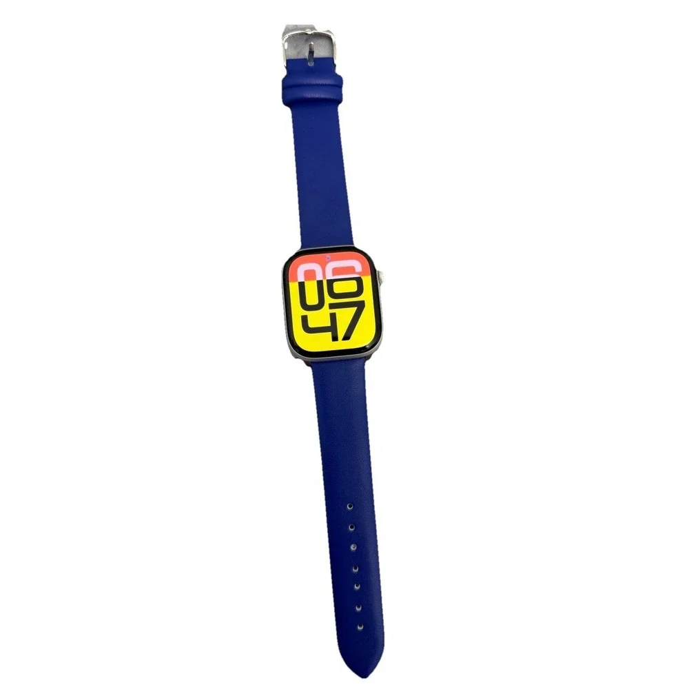 Unisex's Genuine Leather  Smartwatch Watch Band Blue Size 38-40 MM New‎